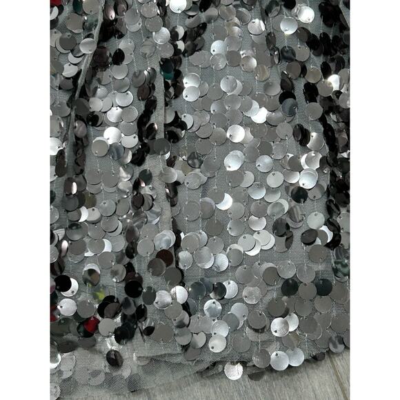 NWT Rachel Parcell Girls Silver Sequin Elastic Waist Lined Mini Skirt Size 4 - Picture 3 of 9